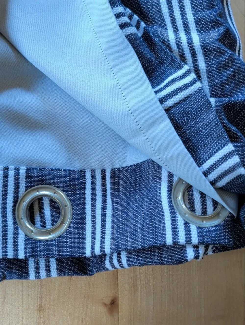 Pottery Barn Blake Stripe Navy and White Striped Curtain Panel 63